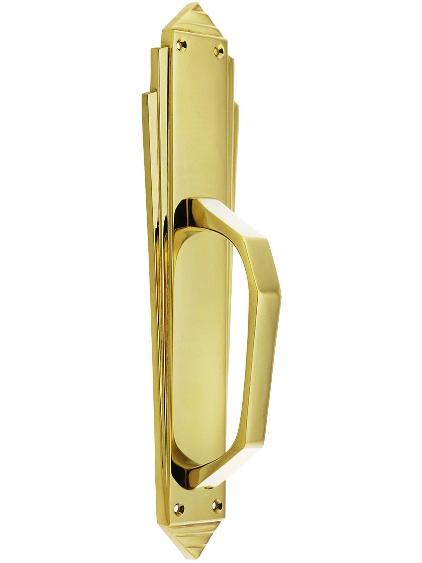 Art Deco Door Pull In Solid, Cast Brass House of Antique Hardware